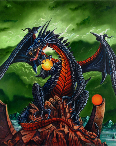 Black Dragon Oil Painting