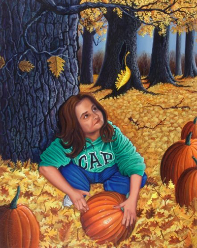 Pumkin girl painting